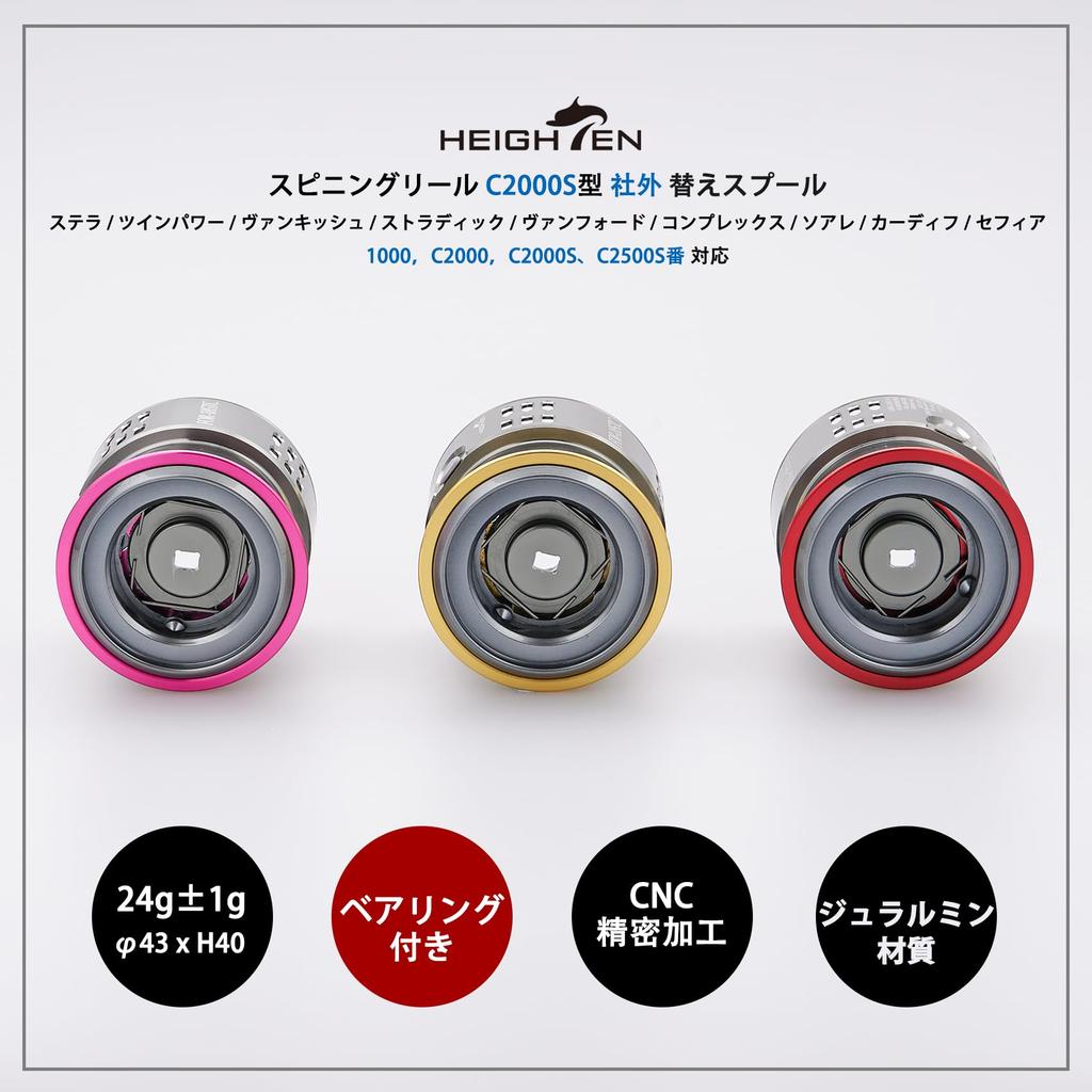 HEIGHTEN Катушка Shallow C2000S Запасная шпуля для Twin и Soare Gold Шпуля, Канавка, Stella, Power, Vanquish, Stradic, Vanford, Complex, (V1.0 - &