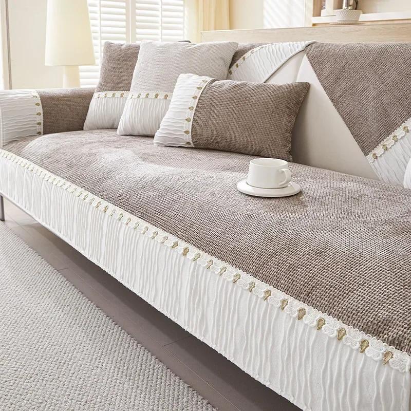 Чехол для дивана Nordic Soft Chenille, противоскользящий, универсальный, для дивана, полотенце для гостиной, пылезащитный, для дивана, защитный коврик для мебели