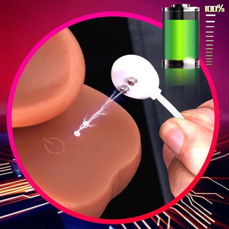 Перезаряжаемый искусственный дилдо-вибратор для женского оргазма, мощная машина для секс-игрушек, телескопический реалистичный пенис с крайней плотью, реальное движение
