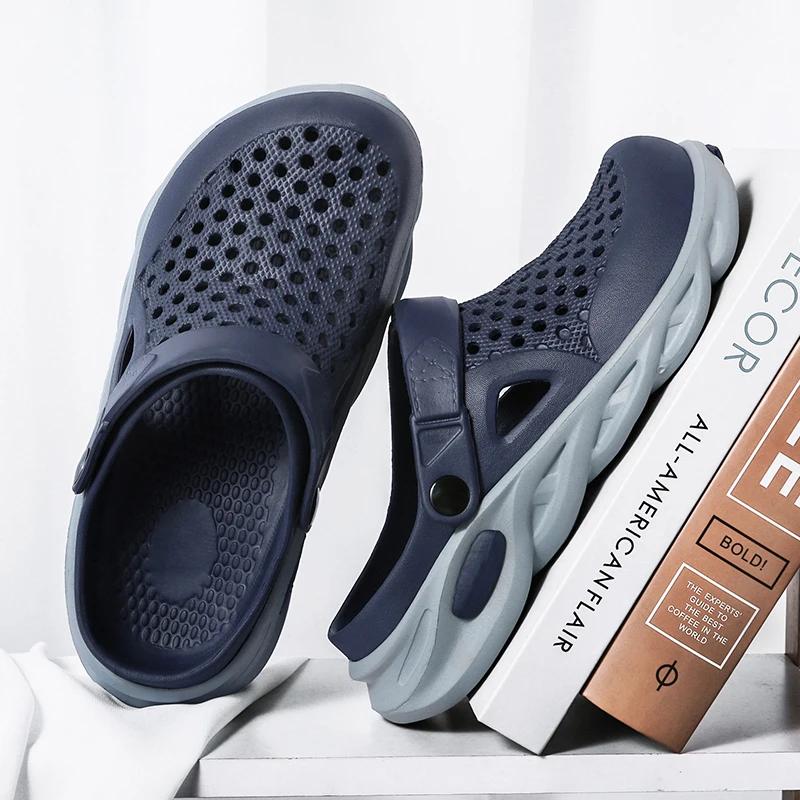 2024 Мужские сандалии-сабо, повседневная летняя обувь, тапочки, мужские шлепанцы для отдыха, мужские сандалии, легкая пляжная обувь, спортивные туфли Zapatos для мужчин
