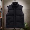 Mens Warm Sleeveless Vest Teens Adults Loose Fit Cotton Padded Outerwear Sporty Casual Wear In Black Navy Khaki