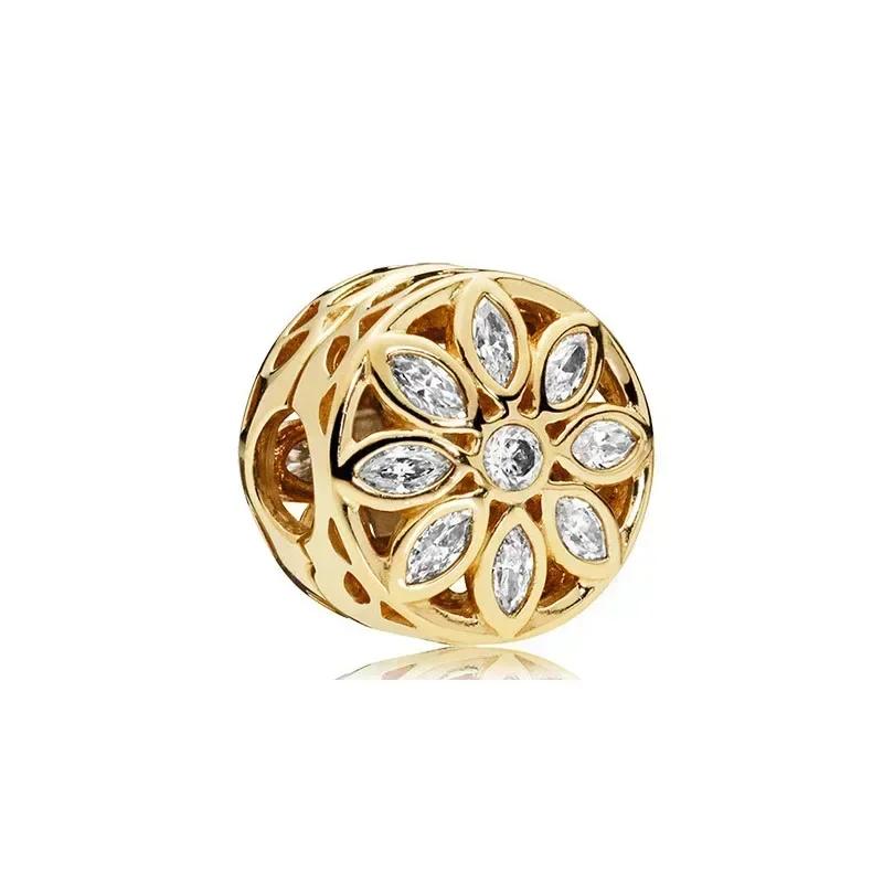 Роскошный золотой цвет серии S925, стерлинговое серебро, классический блестящий кулон «Древо жизни», подходит для оригинального браслета, подарок «сделай сам»