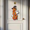 Gothic Ghost Witch Hat Door Hanger Wooden BOO Letter Wall Ornament  Home Decor