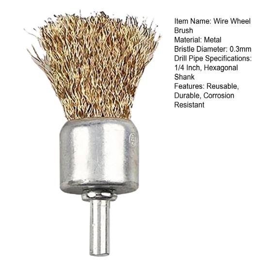 Проволочная колесная щетка Вращающийся инструмент Нержавеющая сталь Устойчивость к коррозии Широкое применение Многоразовая простота установки Извитая проволочная щетка с покрытием