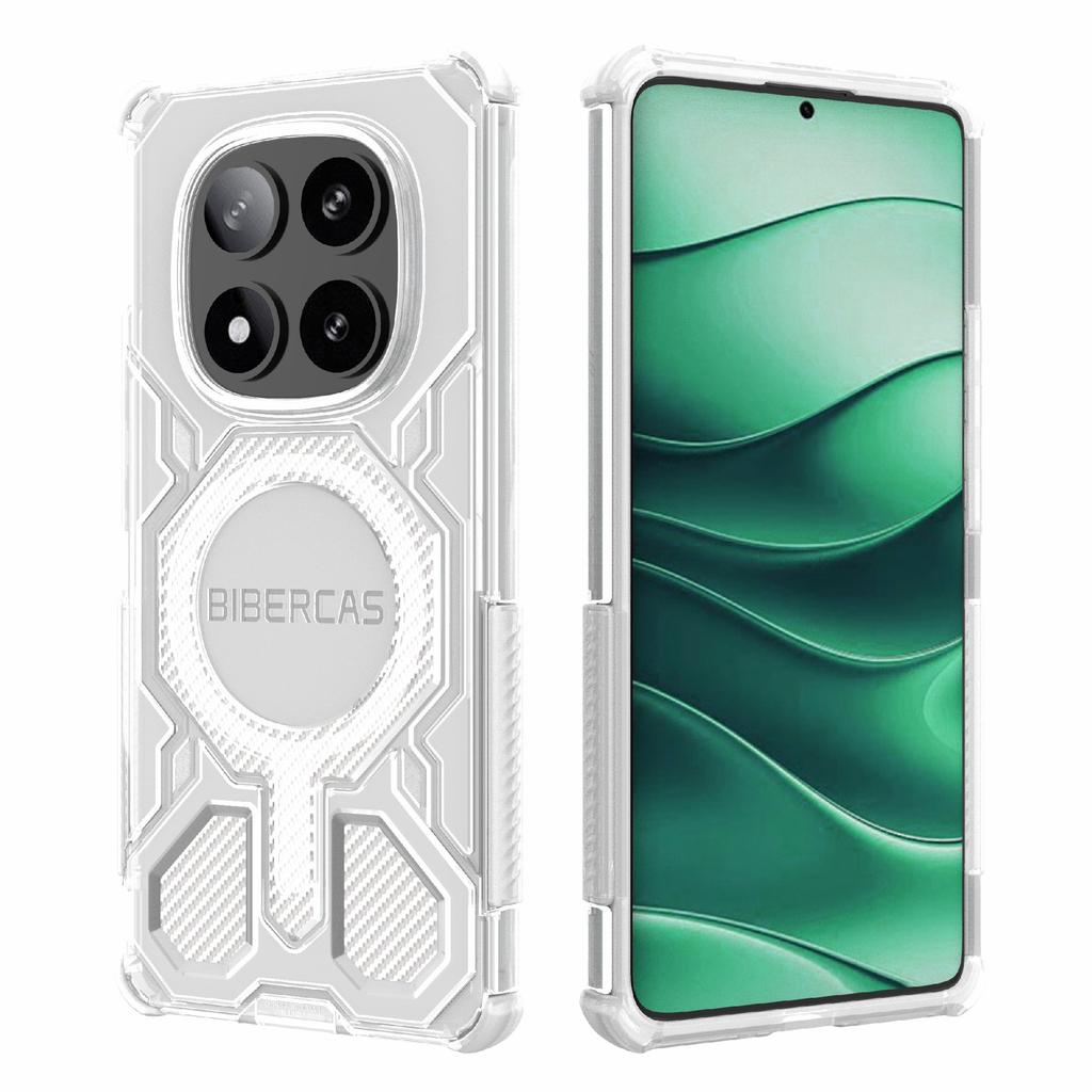 BIBERCAS J-16 Transparent Series For Xiaomi Redmi Note 14 Pro 5G Case Compatible with MagSafe TPU+PC Phone Cover