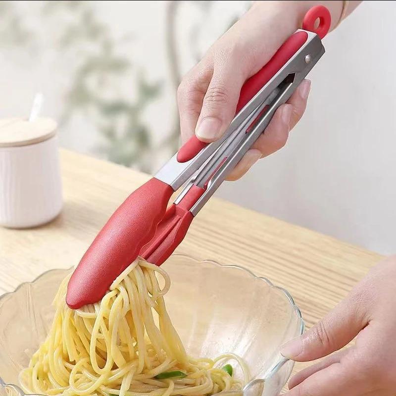 Кухонные силиконовые щипцы для барбекю, щипцы для гриля, щипцы для сервировки салата, хлеба, антипригарный зажим для барбекю, зажим из нержавеющей стали, щипцы Gad