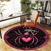 1pc Spider Web Heart Round Chair mat office Area Rug - Non-Slip, Floor Mat for Office, Bedroom, and Indoor Decor p127194