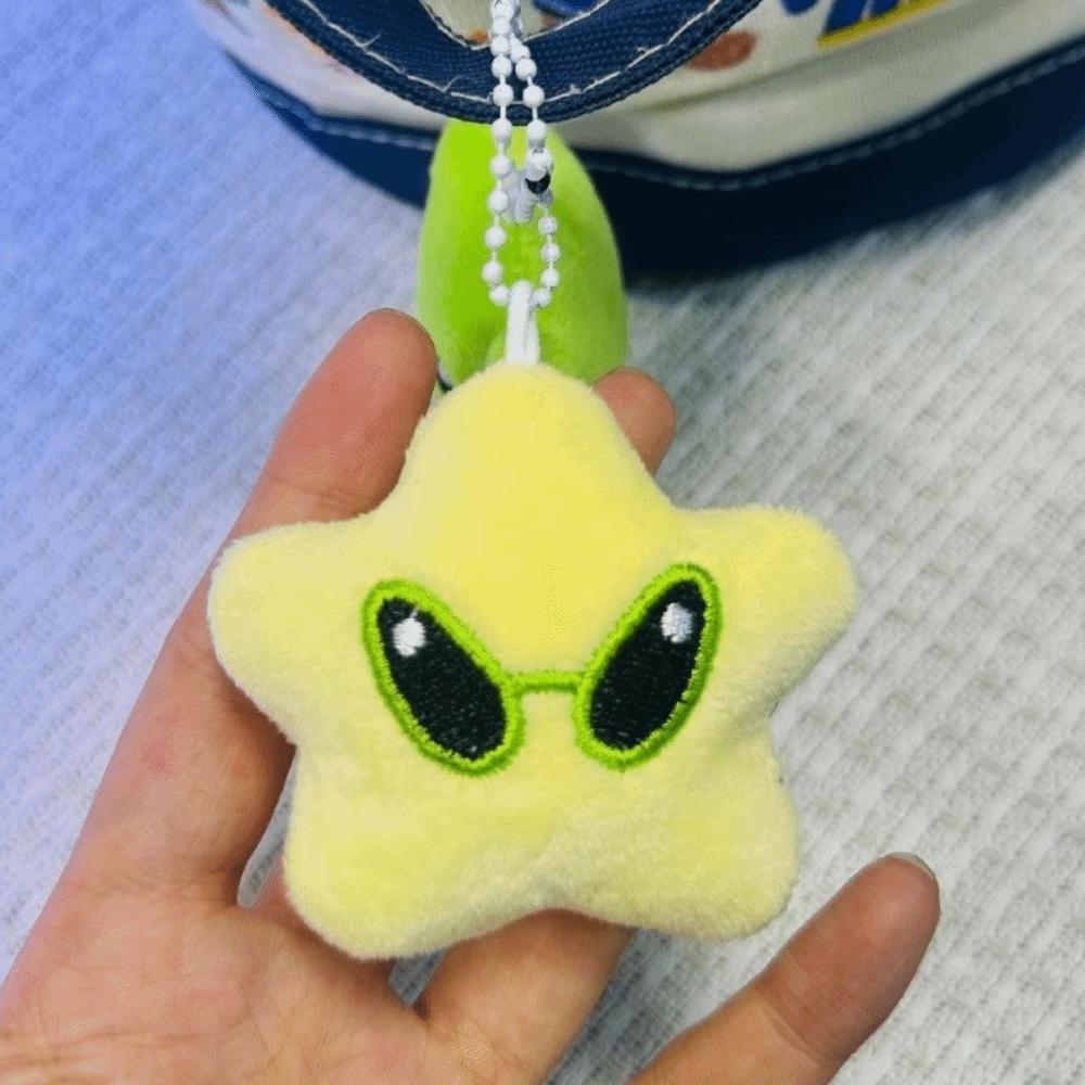 Cute Star Mobile Phone Rope Soft Alien Cat Keychain Cartoon Plush Backpack Pendant Versatile Use