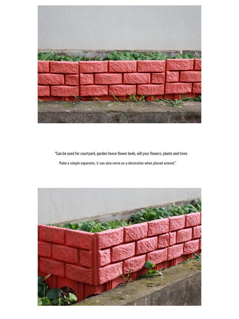 Thickened Plastic Imitation Brick Garden Fence for Courtyard and Vegetable Gardens