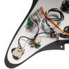Musiclily Basic pickguard with SSS pickup set for Fender Stratocaster electric black 11-hole ST-wired single-coil guitar, 3-ply.