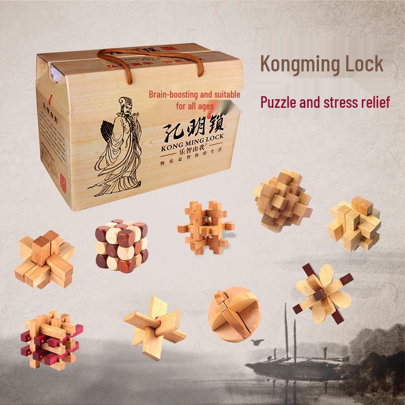 Набор деревянных головоломок Конгмин и Лубань: Детские развивающие игрушки для снятия стресса