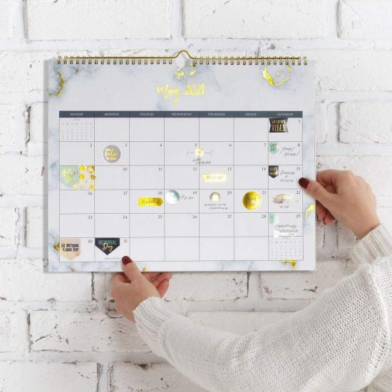 Aesthetic Gold Foil Planner Stickers - 1250+ Stunning Design Accessories Enhance and Streamline Your Planner, Journal and Calendar