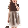 Weileenice Size Kids Entrance Tulle Dress Children's Dress, Girls, Black, 90, Gray, Dress, Formal, Recital, Wedding, Toddler, Shichi-Go-San, Ceremony,