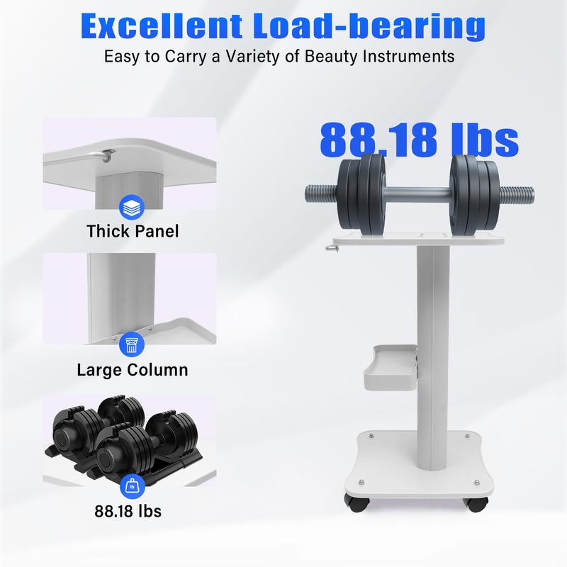 Salon Trolley Stand Trolley Holder Stand Tattoo Roller Tray Beauty Hair Salon Instrument Tray Rolling Cart with Wheels