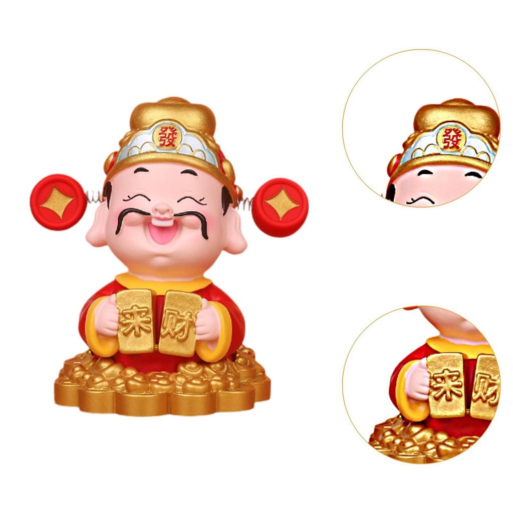God of Wealth Ornament Decor Collectible Decorative Resin Ornament Photography Props Feng Shui Sculpture for Bedroom Table