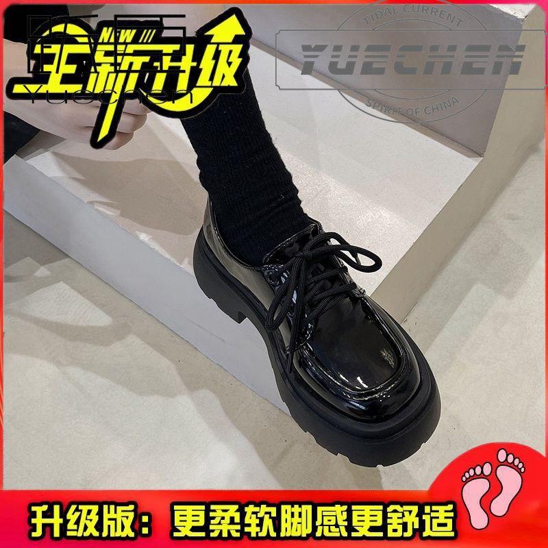 Британский стиль платформа маленькие кожаные туфли женские новые осенние универсальные черные jk одинарные туфли маффин инс