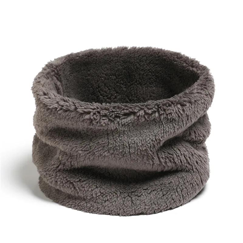New Cashmere Warm Neckerchief Winter Ring Scarf Solid Plush Thick Neck Scarves Men Women Children Full Face Mask Bufanda Muffler