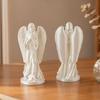 Уникальный подарок на новоселье 3D-печатная статуэтка Ангела, Винтажный настольный орнамент с развевающимися одеждами и крылом, Матовое покрытие для книжной полки