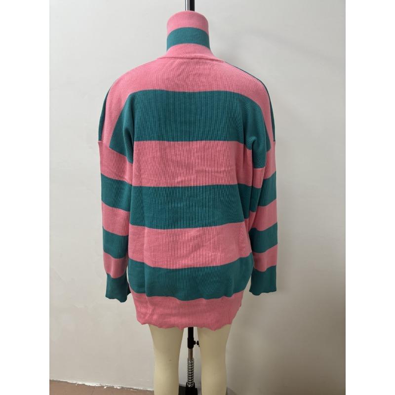 Autumn and Winter New Long Sleeved 1/4 Zipper Pullover with Split Color Block for Women's Sweaters and Hoodies