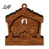 Multi Purpose Wood Decor 3D Wooden Light Up Christmas Ornament Layered House Tree Snowman Art Nativity Scene Hanging Decoration for Xmas Tree,