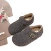Ретро круглый носок войлочные плюшевые Birkenstocks плюшевые осенние и зимние термо хлопковые женские туфли шерсть