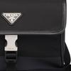 Prada Saffiano Серебряная пряжка Функциональный переработанный нейлон и сафьяновая кожа Сумка для камеры Унисекс сумки Черный 2ZH108-2BBD-F0002