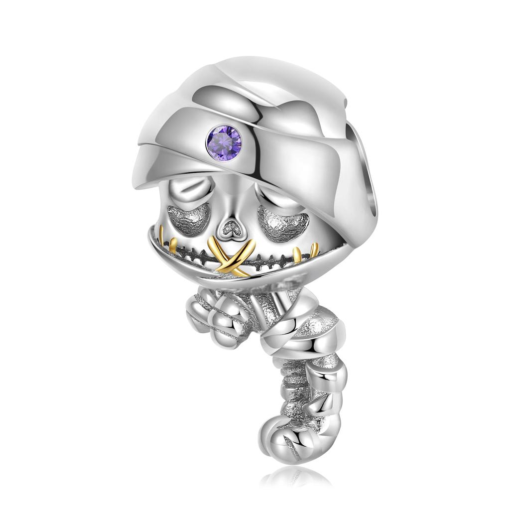 Skateboard Skull Charm 925 Sterling Silver Christmas Skeleton Beads for Women Fine Charms Bracelet Jewelry Making