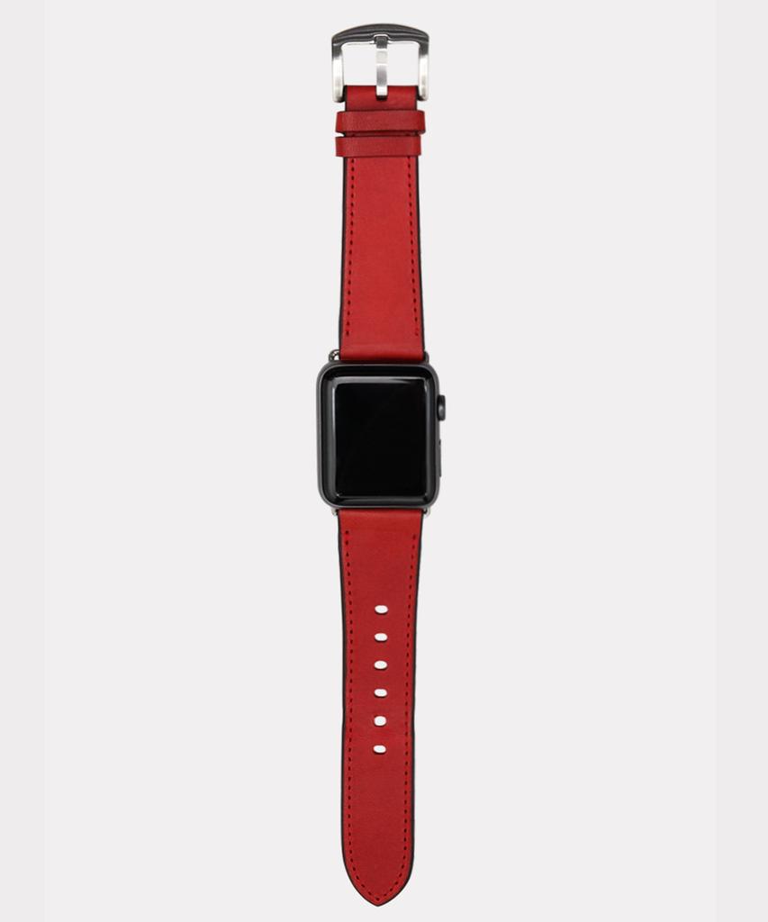 Матовый ремешок для Apple Watch из итальянской натуральной кожи (красный)