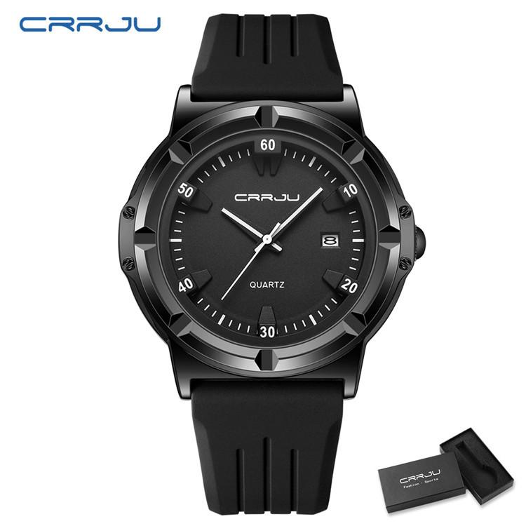 CRRJU New watch5030Men's wristwatch, women's watch, leather strap, casual, fashionable, business, waterproof