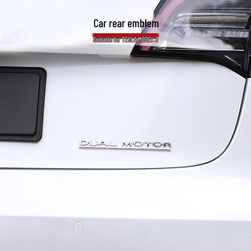 Наклейка на заднюю часть Tesla Model 3 Performance "DUAL MOTOR"