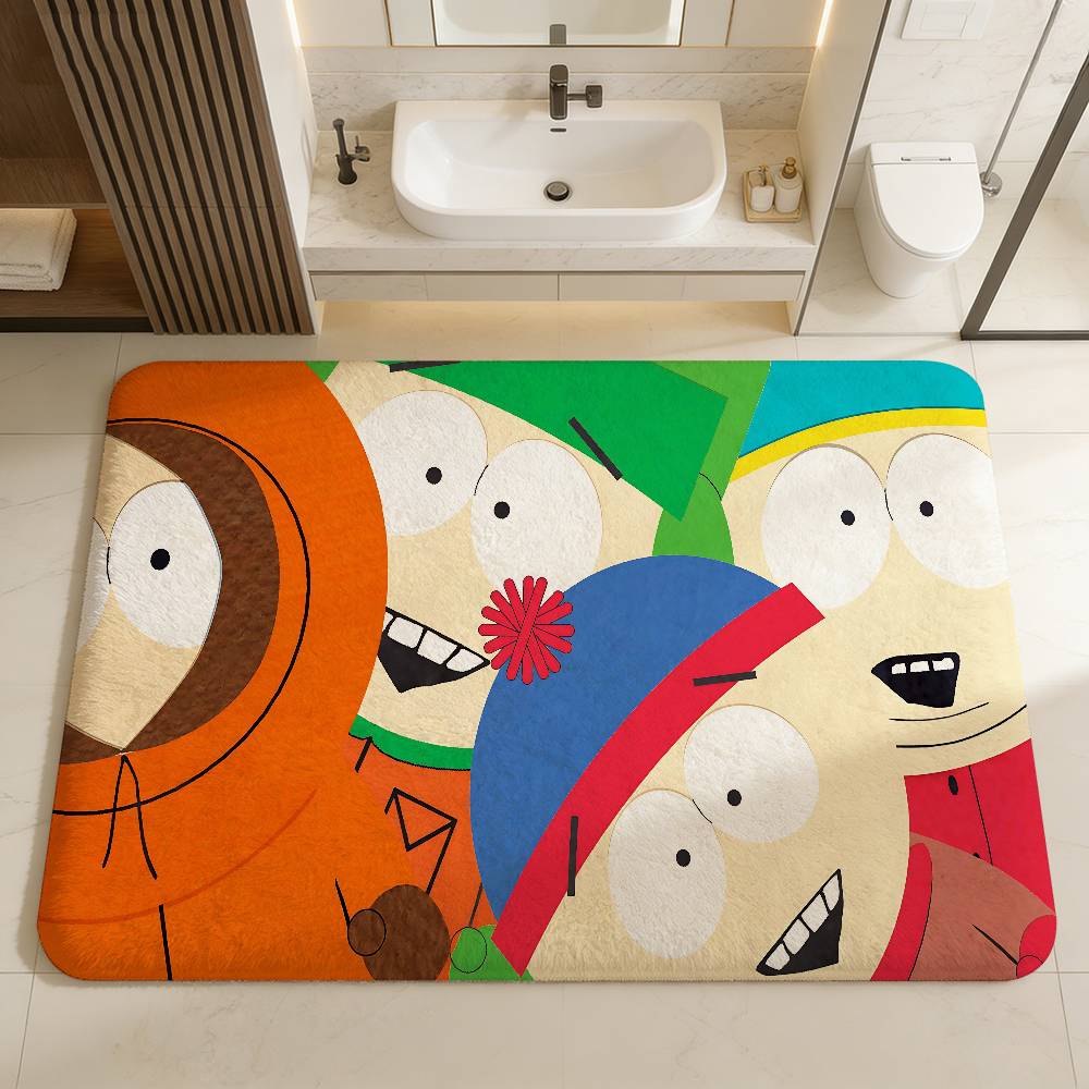 S-South Park Cute Cartoon Kitchen Mat Cheaper Anti-slip Modern Living Room Balcony Printed Modern Home Decor