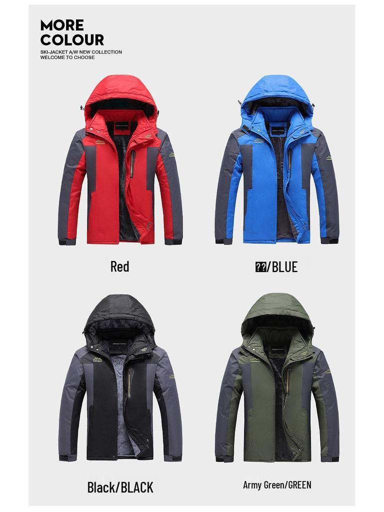 Мужская теплая хлопковая куртка большого размера на флисовой подкладке Осень/Зима 2025 для мужчин среднего возраста