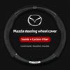 For Mazda Steering Wheel Cover Genuine Leather Carbon Fiber Fit Axela Atenza CX30 CX4 CX5 CX8 CX3 CX9 CX50 CX60 CX70 CX80 MX30 g3