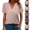 Women's T Shirt Tee Printed Short Sleeve Daily Weekend Fashion Basic V Neck Regular Top
