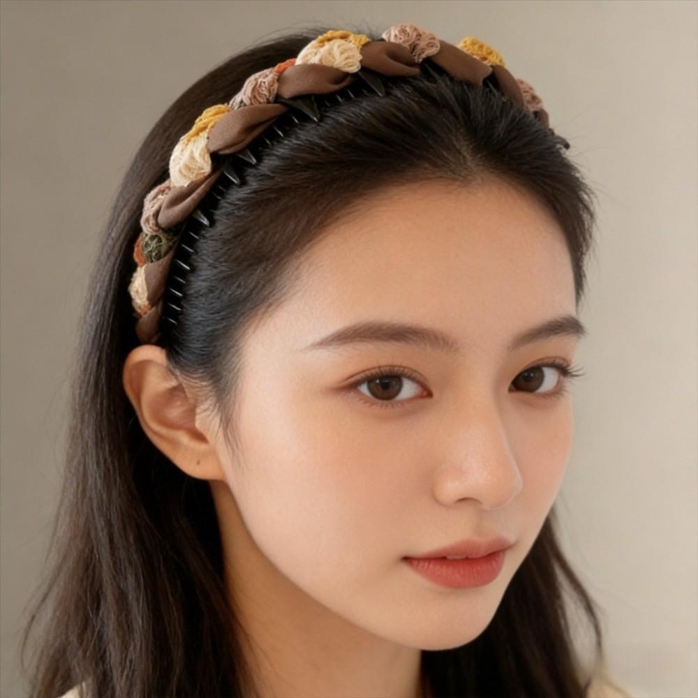 Non-Slip High Skull Headband Toothed Comb Comb Headband Headbands For Women Daily Autumn Winter