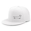 Dachshund Line Art Print Polyester Snapback Cap Flat Brim Baseball Hat for Outdoor Street Dance Unisex