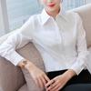 Women Shirt Lapel Long Sleeve Single Breasted Shirt Tops Solid Color Work Formal Shirt Versatile