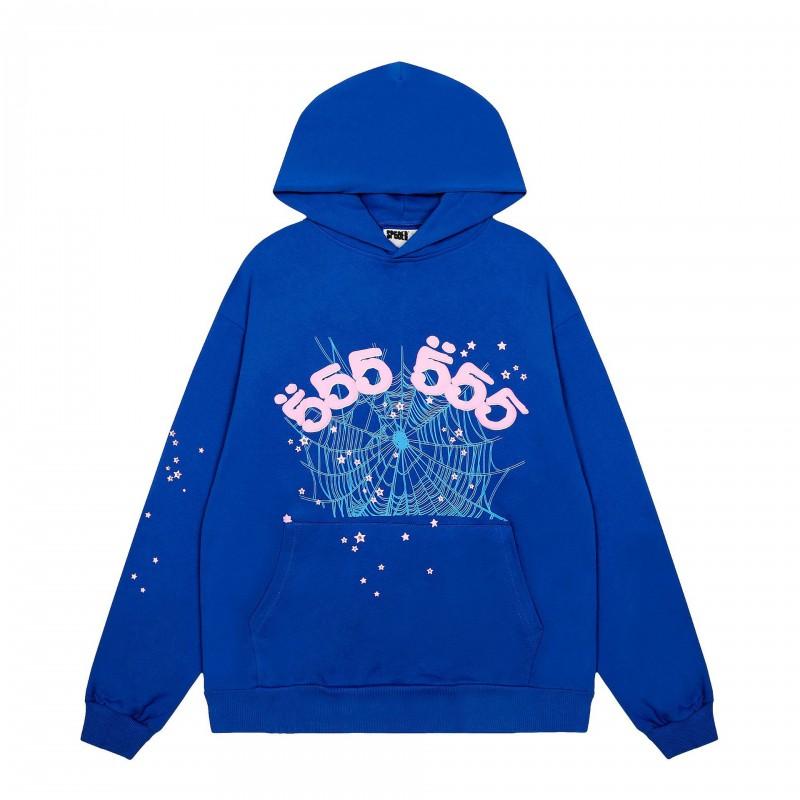 Unisex Hooded Sweatshirt Streetwear Spider Web Print Heavyweight Fleece Teen Casual Top