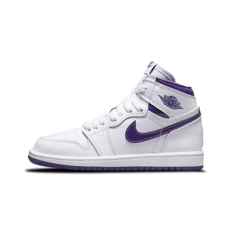 Air Jordan 1 Retro High OG PS Court Purple Детские кроссовки Белые CU0449-151
