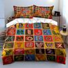 Colorful Alphabet and Numbers Pattern Bedding Duvet Cover Set  (1*Duvet Cover 2*Pillowcases, without duvet insert)