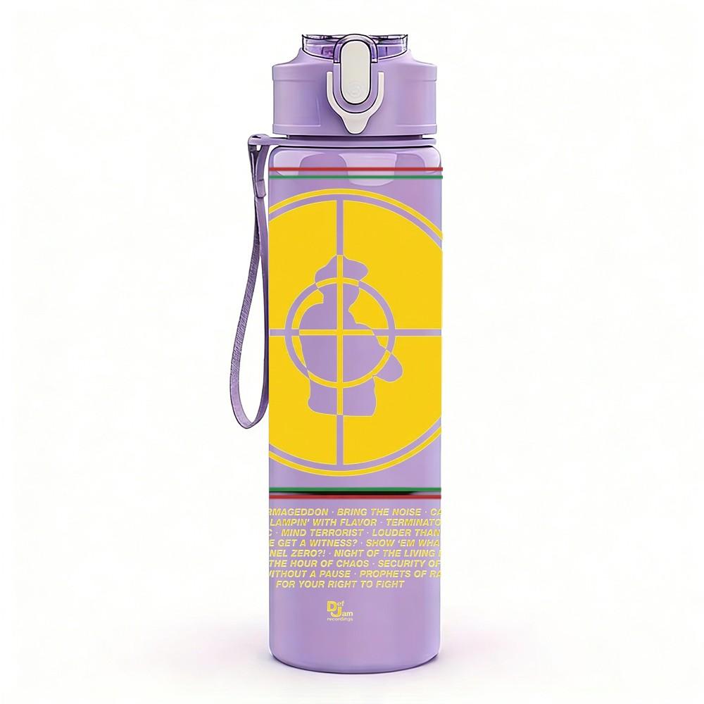 1PC Yellow Circle Emblem 750ml sports water bottle leakproof straw lid outdoor office home