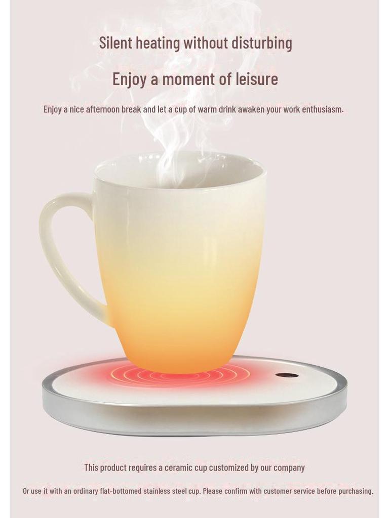 Умный изоляционный коврик с подогревом: Беспроводной керамический подогреватель чашек с быстрым нагревом и постоянным контролем температуры