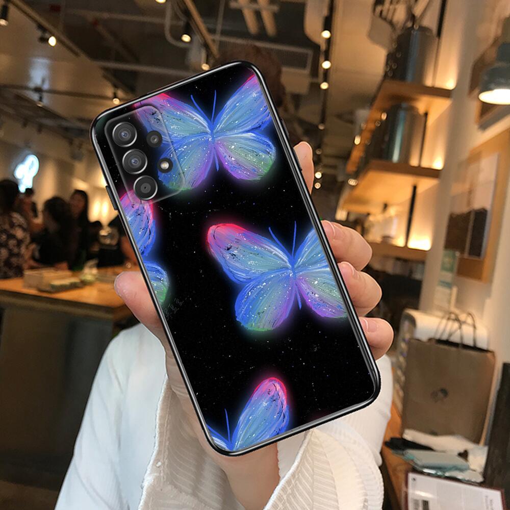 Красивый чехол для телефона с узором бабочки для Samsung Galaxy A70 A50 A51 A71 A52 A40 A30 A31 A90 A20E 5G a20s Black Shell Art