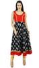 Women A-Line Designer Cotton Dress Summer Wear Floral Black Printed Sleeveless Kurta