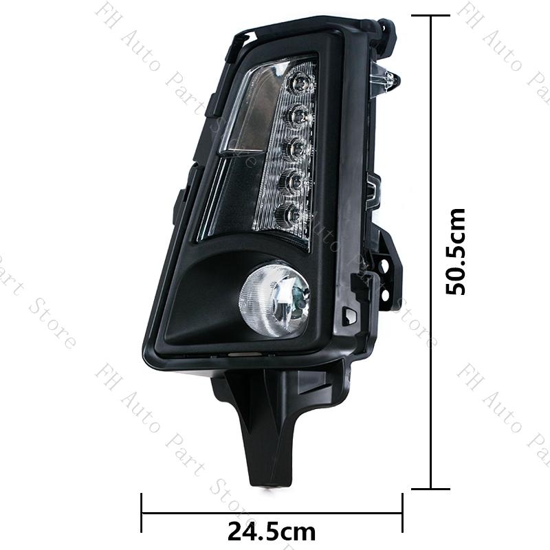 1Set For Toyota Hiace Commuter 2019 2020 2025 Car Front Bumper Fog Lamp Daytime Running Drive Light Foglight LED Halogen