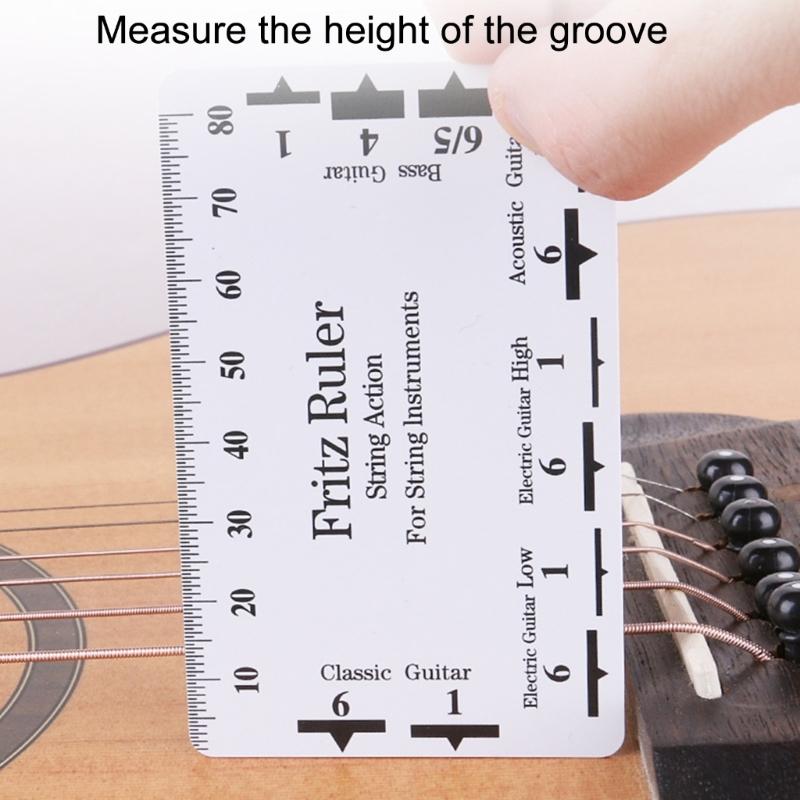 Guitar String Action Gauge Ruler, Guitar Height Gauge, Guitar Set Up Repairing Luthier Tool for Guitar, Ukulele, Banjos