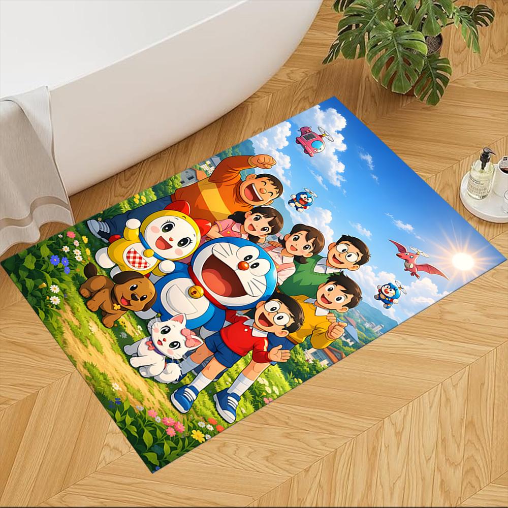 Doraemon Adventure Team Journey Non-Slip Home Carpet Design for Office Decor Living Room Gift