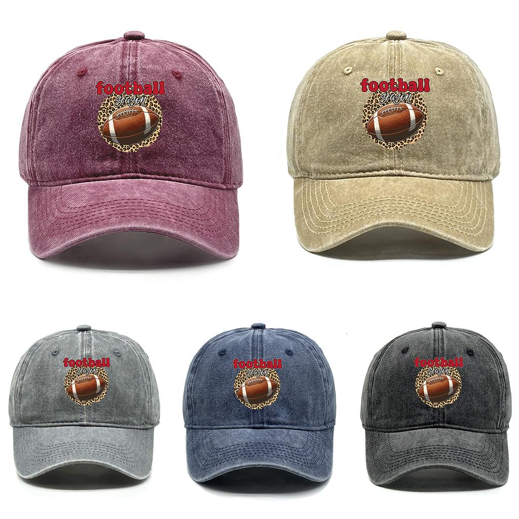 Football Season Print Unisex Baseball Hat Adjustable Dad Hat Headwear Distressed Snapback Baseball Caps Ideal Choice For Outdoor