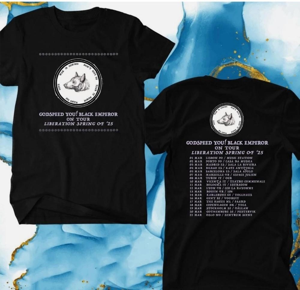 New Godspeed You! Black Emperor Band On Tour Cotton Black T Shirt UR392 Unisex T-Shirt