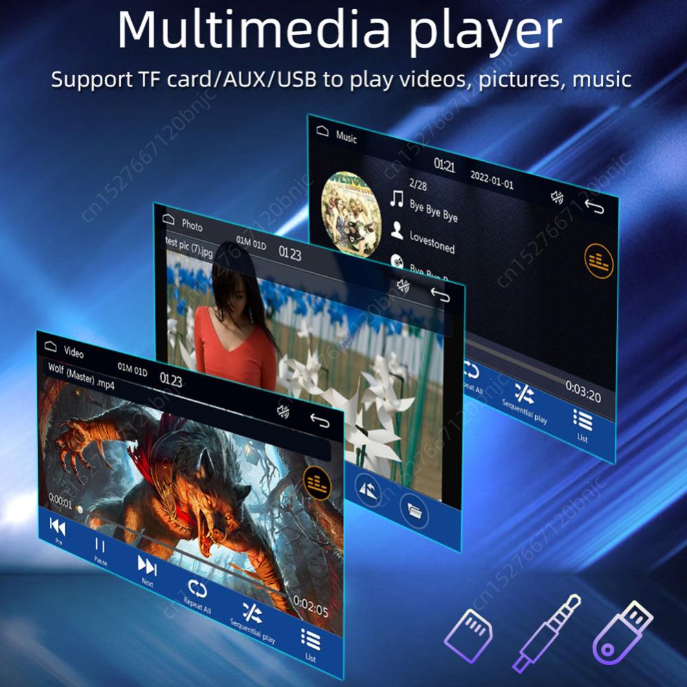 9607W 7'' сенсорный экран универсальный беспроводной Carplay автомобильный мультимедийный плеер Bluetooth FM TF/USB камера заднего вида автомобильное стерео радио